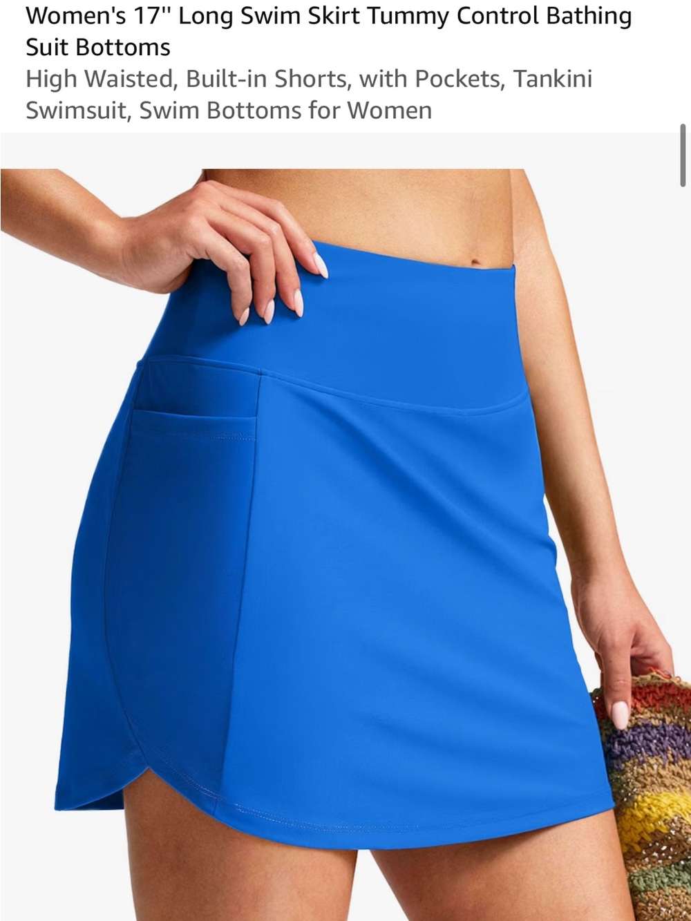 Women's 17'' Long Swim Skort Tummy Control Bathing Suit and Active Bottoms